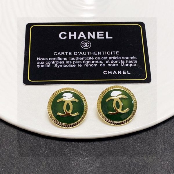 orecchini Chanel verde erba antichi