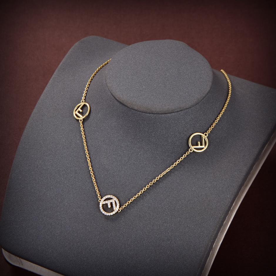 replica,repliche,fake,1:1,earrings,bracelet,ring,jewelry Collana con logo FENDI