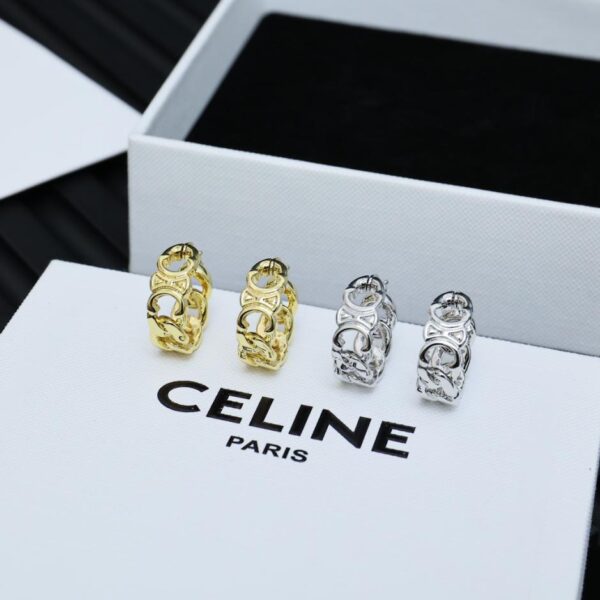 Orecchini a cerchio con lettera Celine Arc de Triomphe (03C2)