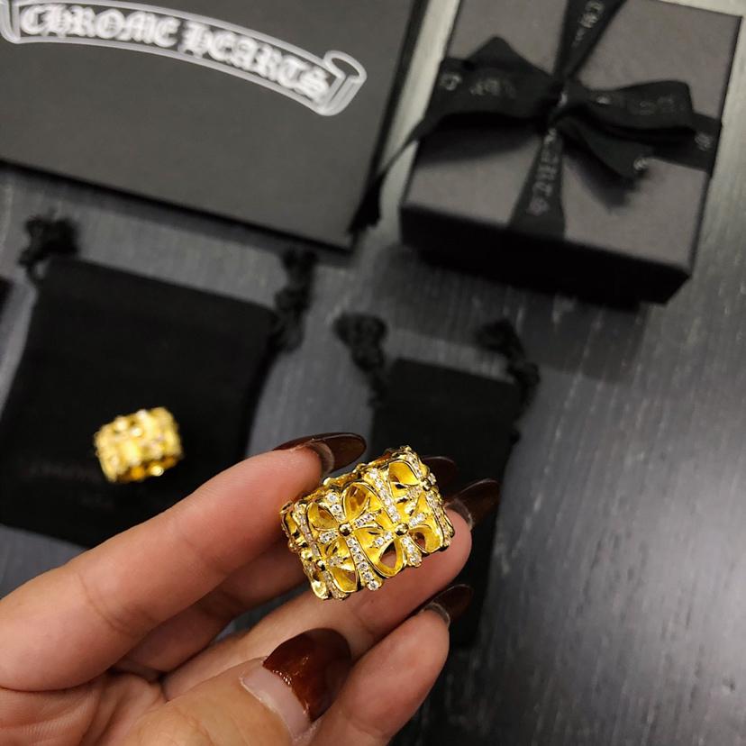 replica,repliche,fake,1:1,earrings,bracelet,ring,jewelry Anello tombale rotondo con pietra cromata Hearts k giallo incastonato ️