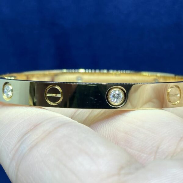 replica,repliche,fake,1:1,earrings,bracelet,ring,jewelry Bracciale classico LOVE di Cartier, squisita fattura, vero oro 18 carati e veri diamanti (72D3)