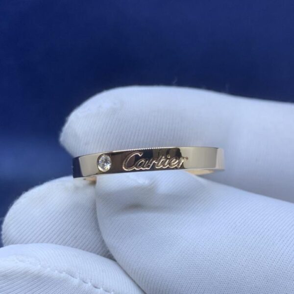 replica,repliche,fake,1:1,earrings,bracelet,ring,jewelry Anello da uomo Cartier con incisione stretta, pregevole fattura, vero oro 18k e veri diamanti (8B8A)