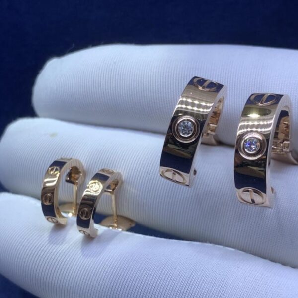 replica,repliche,fake,1:1,earrings,bracelet,ring,jewelry Orecchini classici in oro 18k versione larga e stretta Cartier LOVE, squisita fattura (8913)