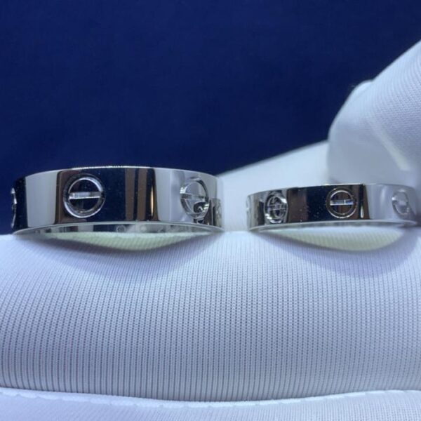 replica,repliche,fake,1:1,earrings,bracelet,ring,jewelry Anello classico per coppia LOVE di Cartier in oro 18k, vero oro e diamanti, squisita fattura (5B6D)