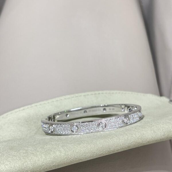 replica,repliche,fake,1:1,earrings,bracelet,ring,jewelry Bracciale Cartier in gypsophila versione larga con diamanti pieni, oro vero 18 carati e diamanti veri (D568)