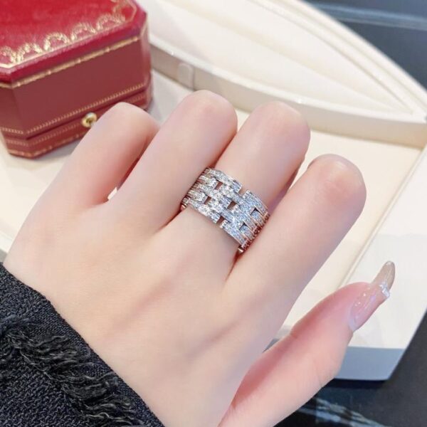 replica,repliche,fake,1:1,earrings,bracelet,ring,jewelry Anello Tank Cartier in oro vero 18k e diamanti (27D5)