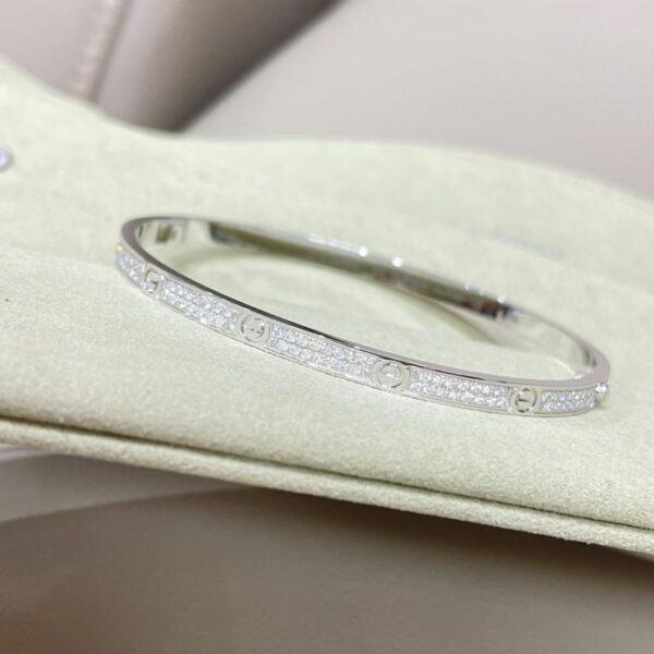 replica,repliche,fake,1:1,earrings,bracelet,ring,jewelry Bracciale Cartier versione stretta in gypsophila in oro vero 18 carati e diamanti (CDE6)