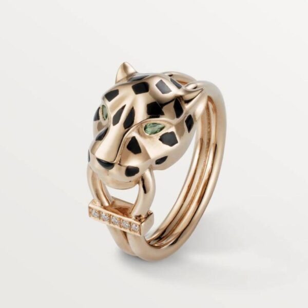 replica,repliche,fake,1:1,earrings,bracelet,ring,jewelry Anello leopardo Cartier realizzato su misura in oro 18k (3E00)