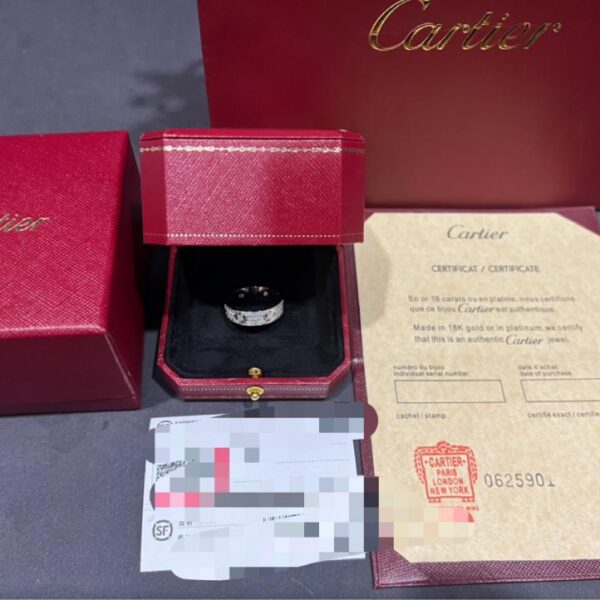 replica,repliche,fake,1:1,earrings,bracelet,ring,jewelry Consegna vero colpo Cartier versione ampia dell’anello Gypsophila (6C3E)
