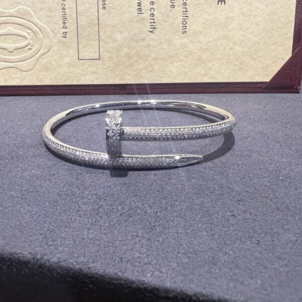 replica,repliche,fake,1:1,earrings,bracelet,ring,jewelry Foto della consegna effettiva Bracciale Cartier con diamanti semipieni in oro bianco 18 carati (C7A1)