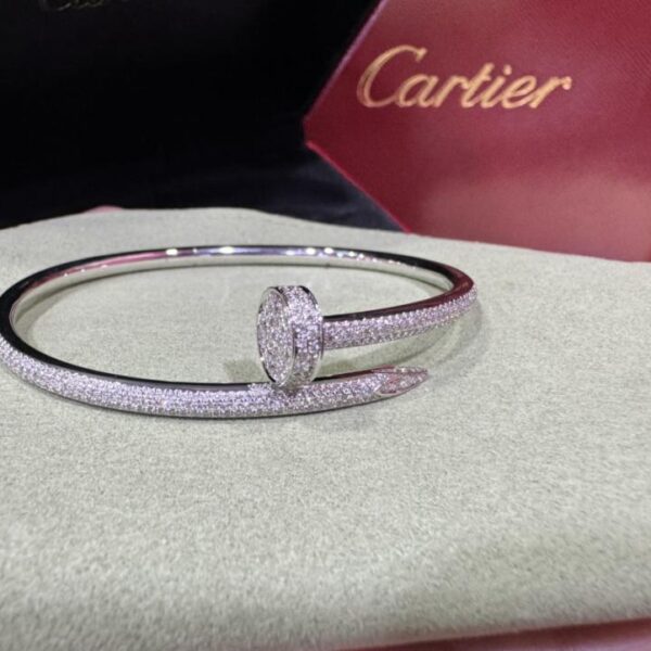 replica,repliche,fake,1:1,earrings,bracelet,ring,jewelry Consegna effettiva, braccialetto personalizzato con diamanti semipieni Cartier in oro 18 carati serie JUSTE UN CLOU in oro bianco (A0C8)