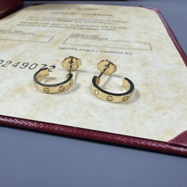 replica,repliche,fake,1:1,earrings,bracelet,ring,jewelry Foto reali della consegna, orecchini personalizzati serie Cartier Love in oro 18 carati, colore oro (A0AE)