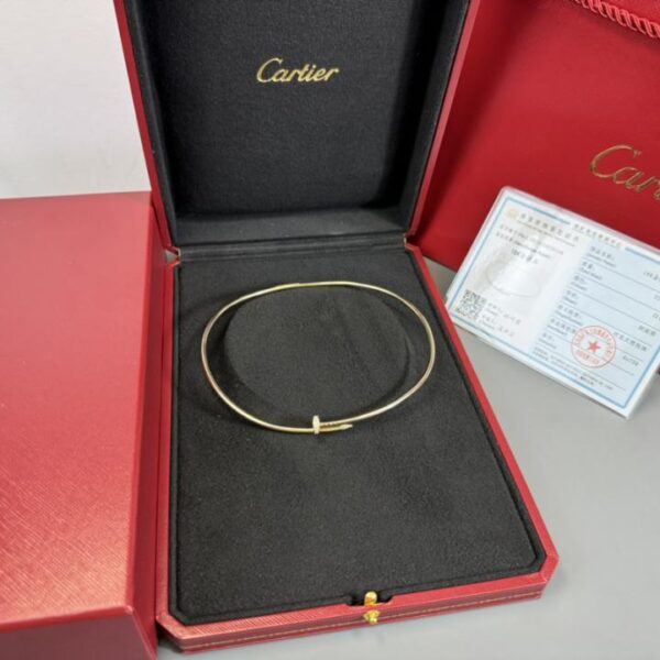 replica,repliche,fake,1:1,earrings,bracelet,ring,jewelry Veri scatti di consegna, collare a chiodo Cartier personalizzato in oro 18 carati, diamanti a testa e coda stretti, collare personalizzato color oro (9D4D)