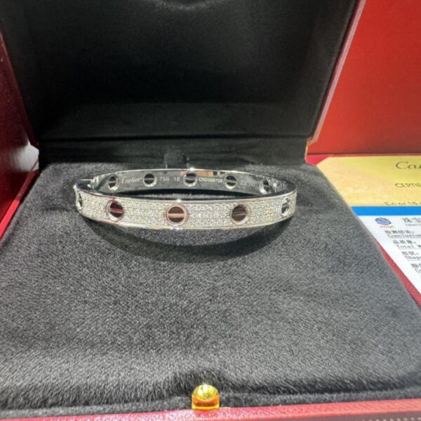 replica,repliche,fake,1:1,earrings,bracelet,ring,jewelry Consegna effettiva, braccialetto personalizzato Cartier LOVE con chiodo nero stellato in oro 18 carati (CD36)