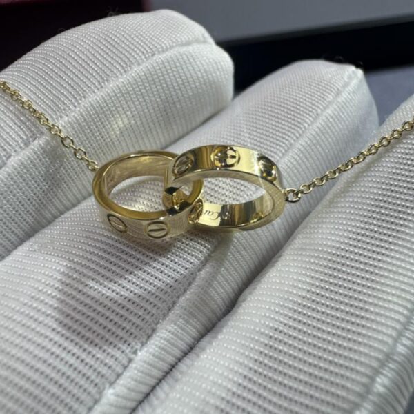 replica,repliche,fake,1:1,earrings,bracelet,ring,jewelry Foto reali della consegna, oro 18 carati personalizzato, oro vero e diamanti veri, bracciale a doppio anello serie LOVE di Cartier, oro 18 carati (84D4)