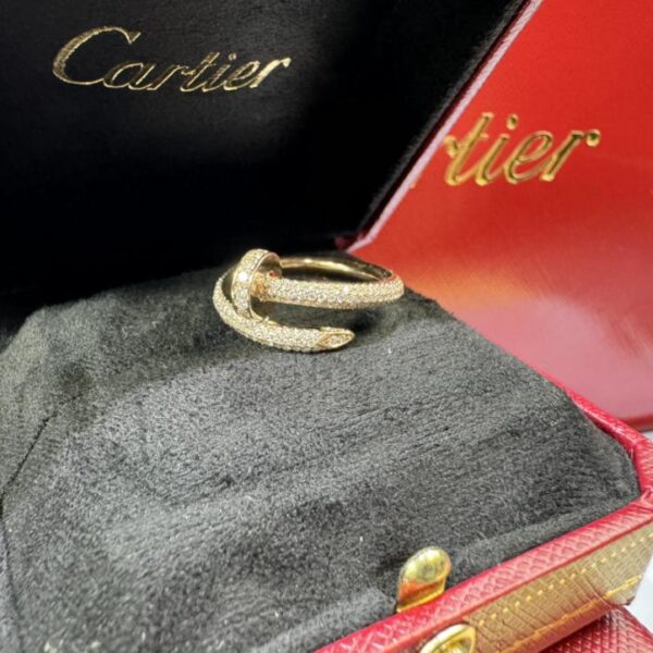 replica,repliche,fake,1:1,earrings,bracelet,ring,jewelry Foto reali della consegna, oro 18 carati personalizzato, oro vero e diamanti veri, anello con diamante pieno con unghie grossolane Cartier, diamante VVS personalizzato (2D63)