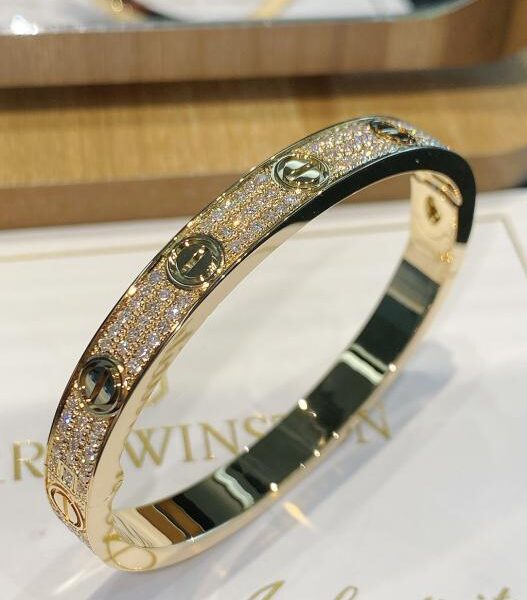 replica,repliche,fake,1:1,earrings,bracelet,ring,jewelry Colpo reale del braccialetto Respiro del bambino Cartier in vero oro 18 carati e diamanti (0064)