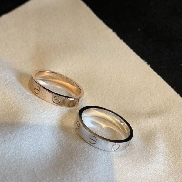 replica,repliche,fake,1:1,earrings,bracelet,ring,jewelry Ordine del cliente Cartier versione stretta Anello a vite serie Love Oro bianco 18 carati Oro rosa 18 carati classico e durevole lo adoro (201B)