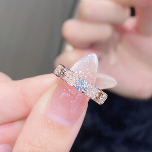 replica,repliche,fake,1:1,earrings,bracelet,ring,jewelry Anello Cartier Gypsophila in oro vero 18k e diamanti (EF3D)