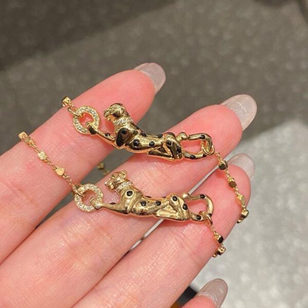 replica,repliche,fake,1:1,earrings,bracelet,ring,jewelry Bracciale Cartier Cheetah in vero oro 18k e diamanti (9D59)