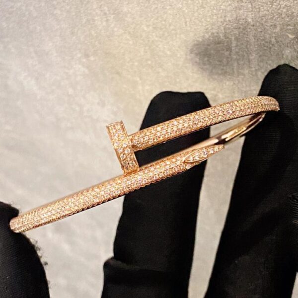 replica,repliche,fake,1:1,earrings,bracelet,ring,jewelry Bracciale pieno di diamanti Cartier in vero oro 18 carati e diamanti (5F09)