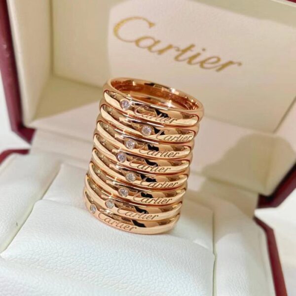 replica,repliche,fake,1:1,earrings,bracelet,ring,jewelry Anello pronto, anello completo, anello con logo Cartier in vero oro 18k e diamanti veri” (C0AD)