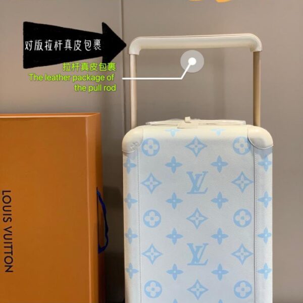 Louis Vuitton [versione di alta gamma da 55 cm rivestita in pelle] Valigia trolley a quattro ruote HORIZON/valigia da viaggio con ruote da 20 pollici (9OOVP)