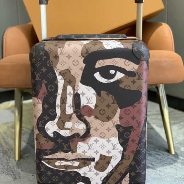 Louis Vuitton [versione di alta gamma da 55 cm, scatola coordinata] Valigia trolley a quattro ruote HORIZON/borsa da viaggio da 20 pollici (02S5K)