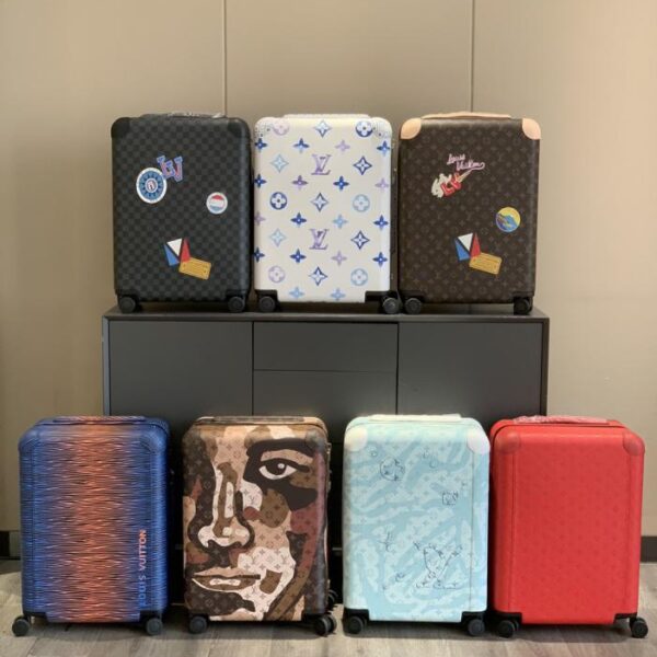 Louis Vuitton [versione di alta gamma da 55 cm, scatola coordinata] Valigia trolley a quattro ruote HORIZON/borsa da viaggio da 20 pollici (0GENC)