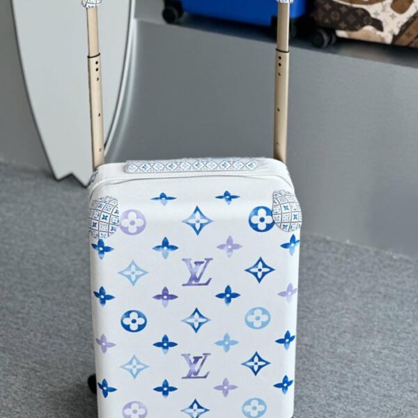 Valigia trolley Louis Vuitton di alta gamma, in pelle con cambio colore, con serratura doganale, ruote universali, in alluminio, ampia, alla moda, 20 pollici (RZRYE)