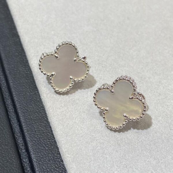 Orecchini Van Cleef & Arpels Heavy Industry a forma di quadrifoglio ZP personalizzati con pietra di grado 5A (6SBGR)