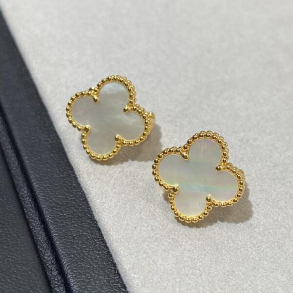 Orecchini Van Cleef & Arpels Heavy Industry a forma di quadrifoglio ZP personalizzati con pietra di grado 5A (V2UDT)