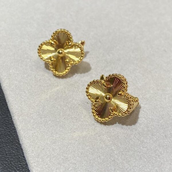Orecchini Van Cleef & Arpels Heavy Industry a forma di quadrifoglio ZP personalizzati con pietra di grado 5A (XLH6G)