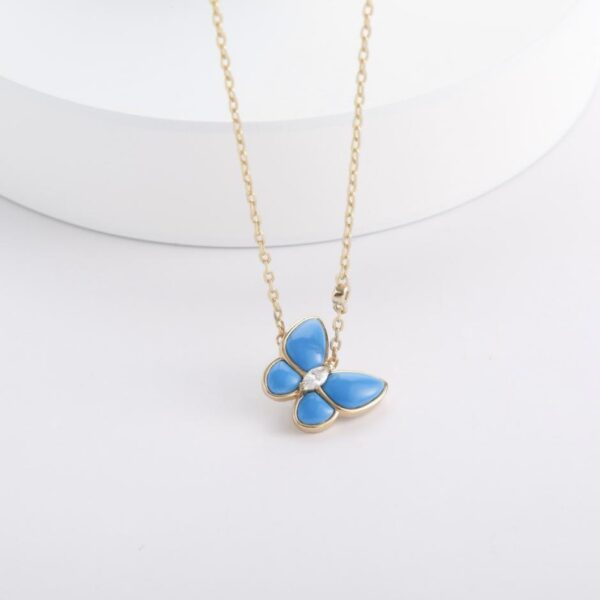 Collana con farfalla turchese Fanjia (4FHHM)